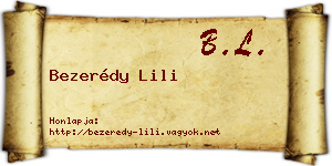 Bezerédy Lili névjegykártya